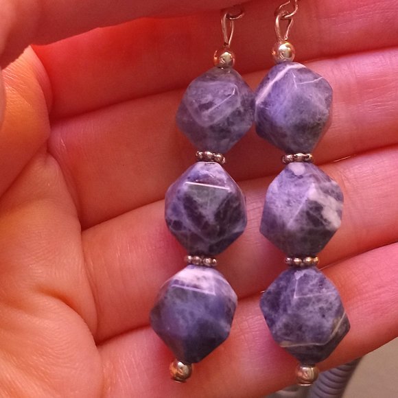 Handmade Sodalite Earrings - Picture 1 of 4
